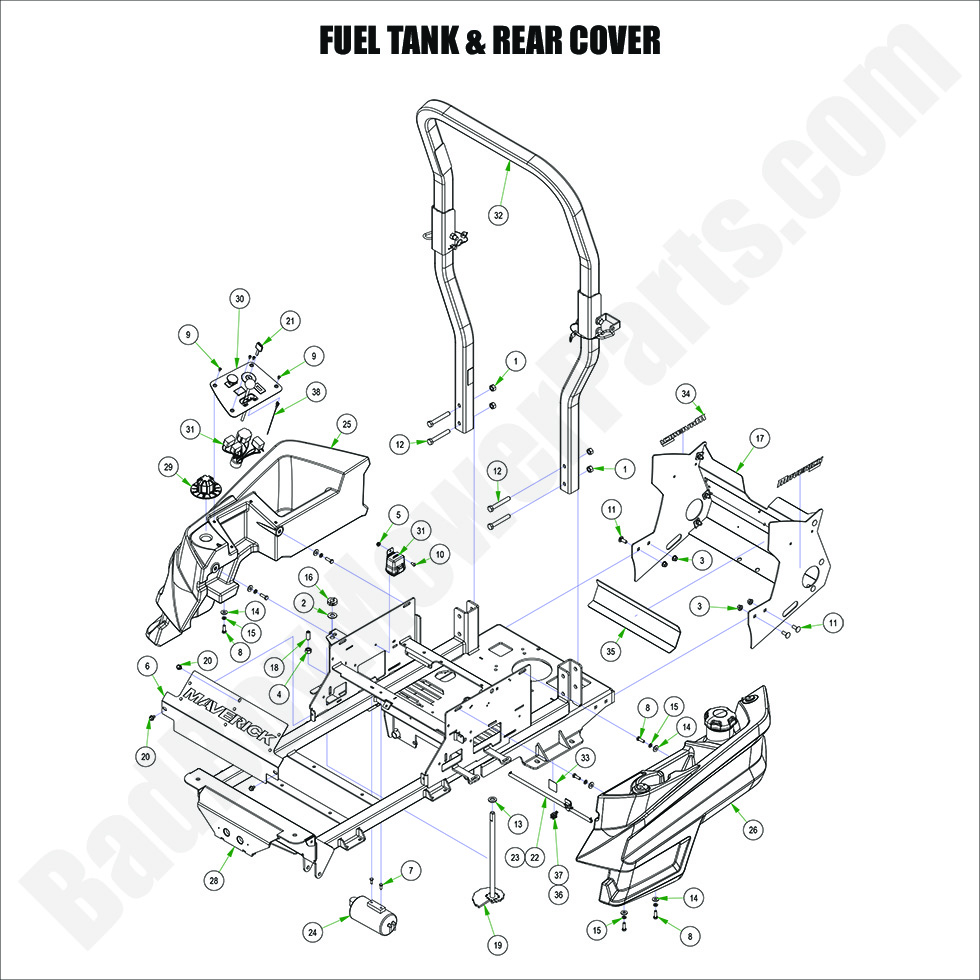 2024 Maverick - Fuel Tank & Rear Cover